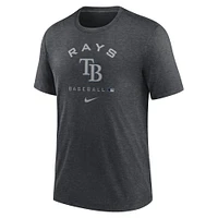 Men's Nike Heathered Charcoal Tampa Bay Rays Authentic Collection Tri-Blend Performance T-Shirt