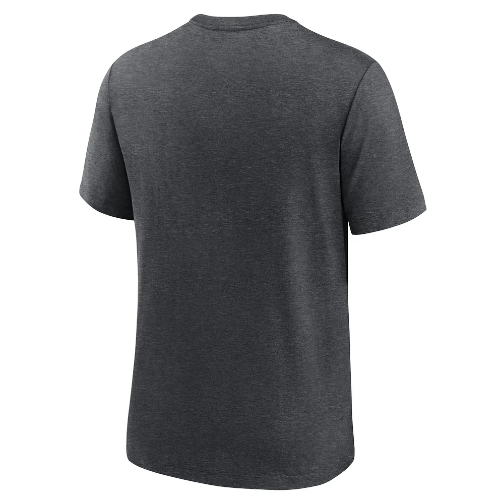 Men's Nike Heathered Charcoal Tampa Bay Rays Authentic Collection Tri-Blend Performance T-Shirt
