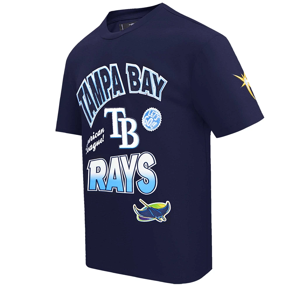 Men's Pro Standard Navy Tampa Bay Rays Turn It Up Dropped Shoulder T-Shirt