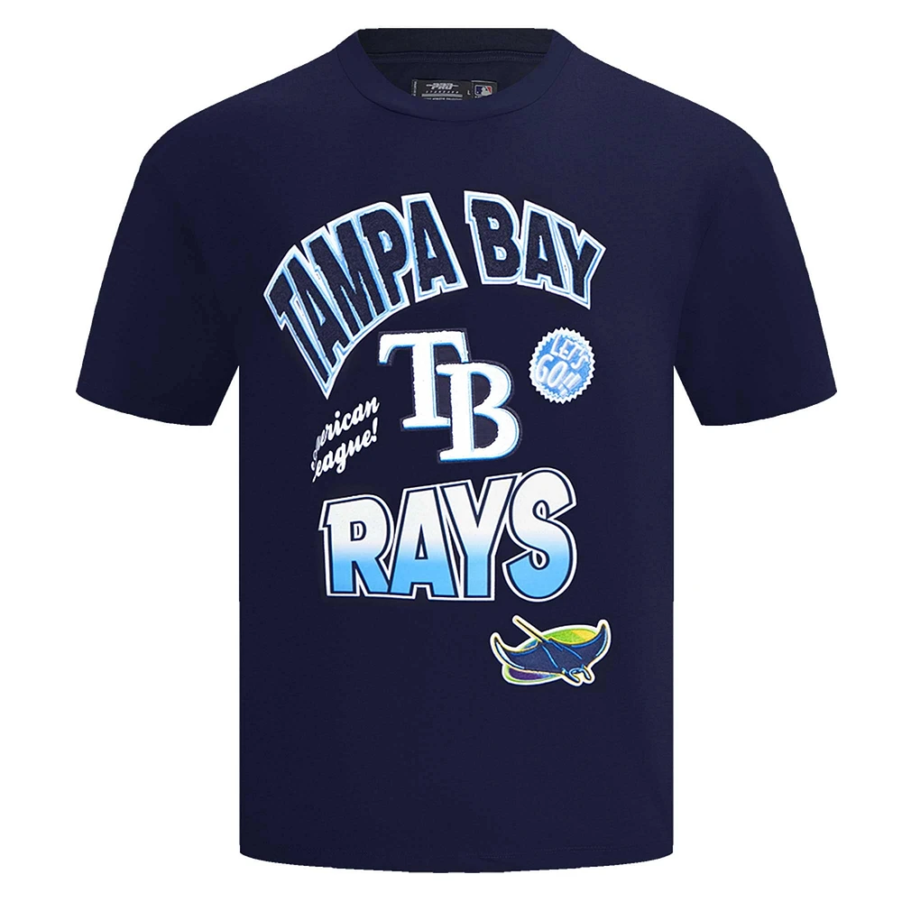 Men's Pro Standard Navy Tampa Bay Rays Turn It Up Dropped Shoulder T-Shirt
