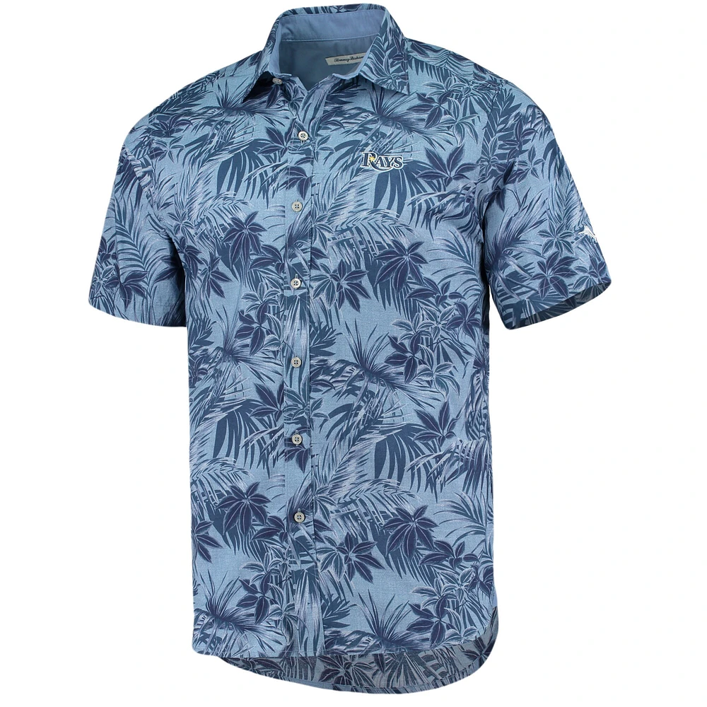 Men's Tommy Bahama Navy Tampa Bay Rays Sport Reign Forest Fronds Button-Up Shirt