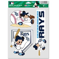 WinCraft Tampa Bay Rays Disney Mickey Mouse Team 3-Pack Decal Set