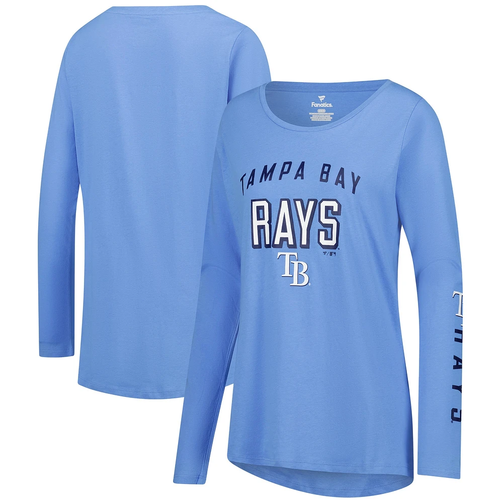 Women's Fanatics  Light Blue Tampa Bay Rays Team Long Sleeve T-Shirt
