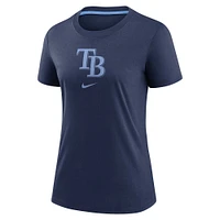 Women's Nike Navy Tampa Bay Rays Authentic Collection Early Work Tri-Blend T-Shirt