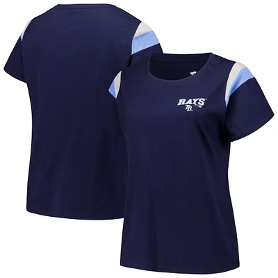 T-shirt à encolure dégagée grande taille Profile pour femmes, bleu marine, Rays de Tampa Bay
