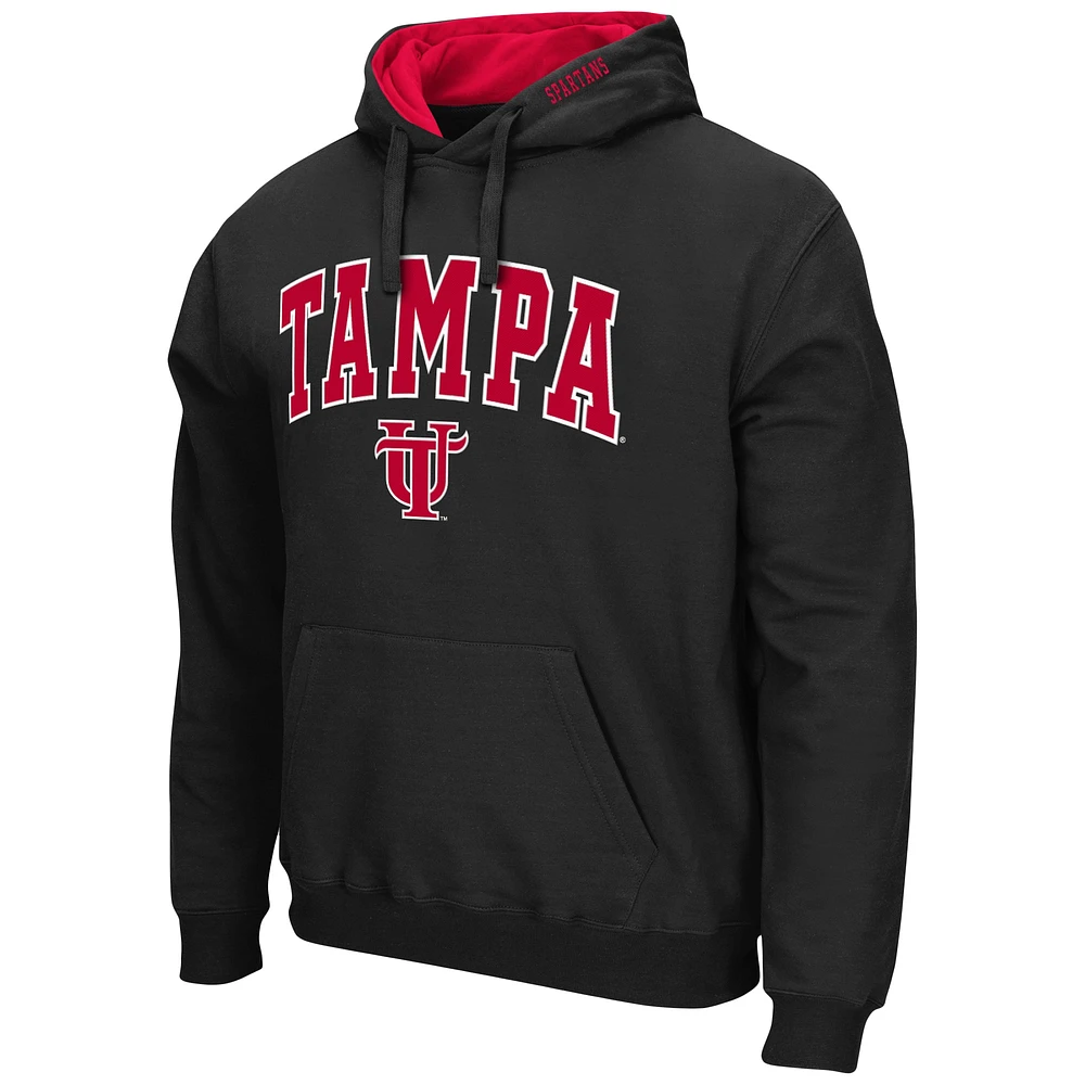 Men's Colosseum Black University of Tampa Spartans Arch and Logo Pullover Hoodie