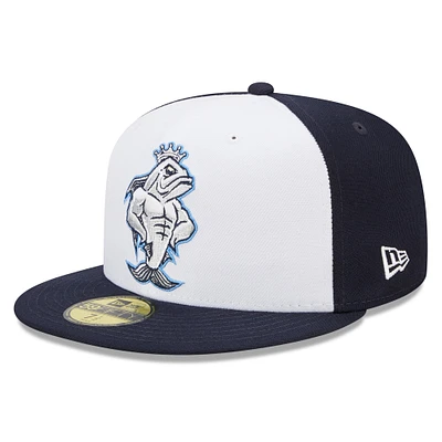 Men's New Era White/Navy Tampa Tarpons Marvel x Minor League 59FIFTY Fitted Hat