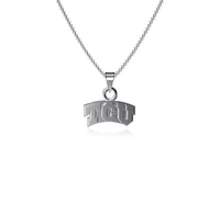 Dayna Designs TCU Horned Frogs Collier avec petit pendentif en argent
