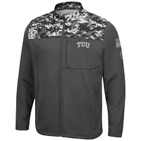 Men's Colosseum Charcoal TCU Horned Frogs OHT Military Appreciation Digi Camo Full-Zip Jacket