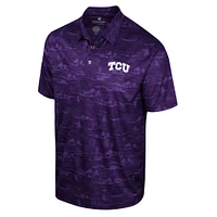 Men's Colosseum Purple TCU Horned Frogs Daly Print Polo