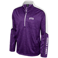 Men's Colosseum Purple TCU Horned Frogs Marled Half-Zip Jacket