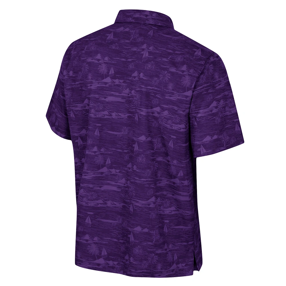 Chemise boutonnée Ozark TCU Horned Frogs Colosseum Purple pour hommes