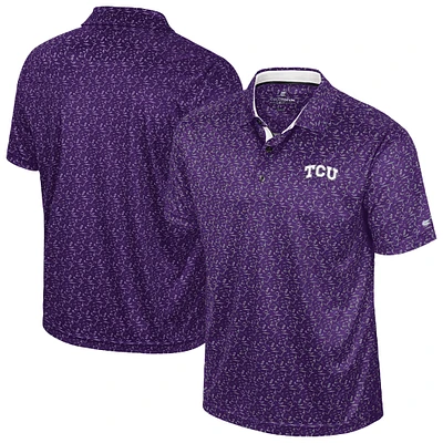 Polo de golf sublimé pour homme Colosseum Purple TCU Horned Frogs