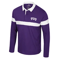Men's Colosseum  Purple TCU Horned Frogs Too Cool For School Long Sleeve Polo