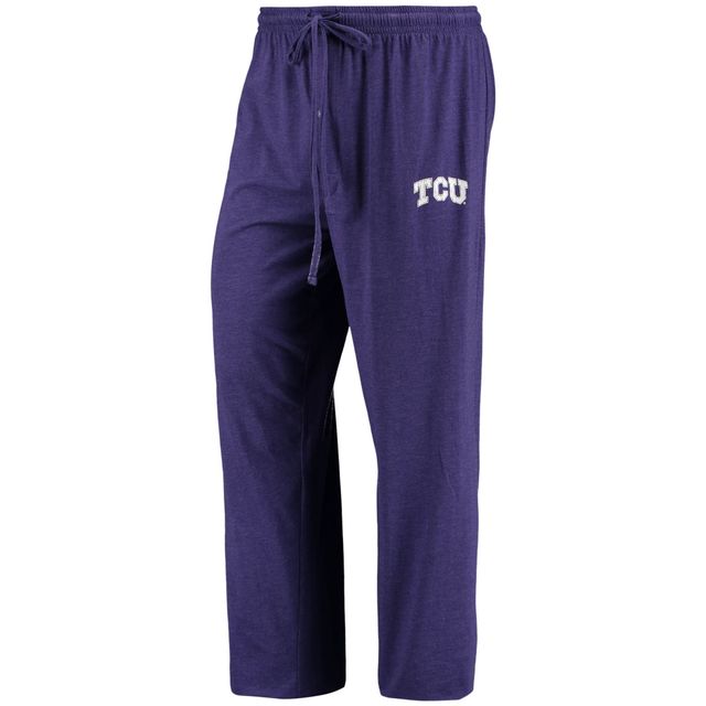 T-shirt et pantalon à manches longues TCU Horned Frogs Meter pour homme Concepts Sport violet/anthracite chiné