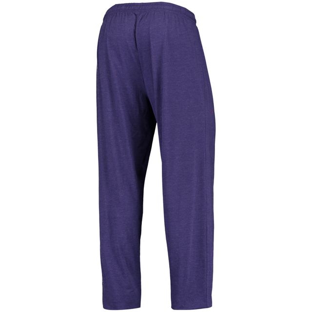 T-shirt et pantalon à manches longues TCU Horned Frogs Meter pour homme Concepts Sport violet/anthracite chiné