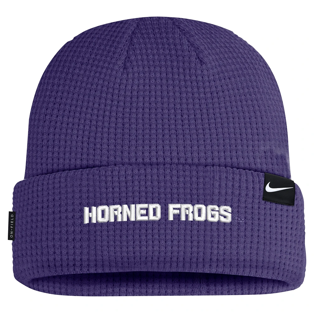 Men's Nike Purple TCU Horned Frogs 2024 Sideline Terra Cuffed Knit Hat