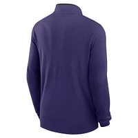 Haut Nike violet à fermeture éclair quart de tour pour homme TCU Horned Frogs Coaches Courtside Basketball Victory Performance