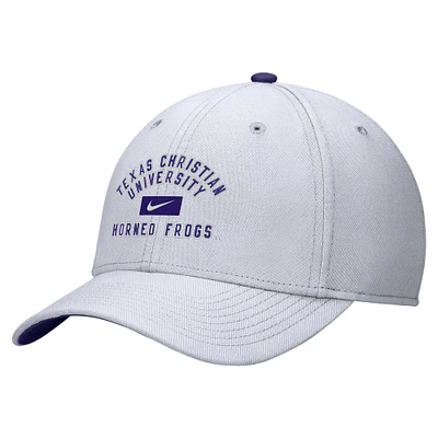 Casquette Nike TCU Horned Frogs Rise Flex blanche pour homme