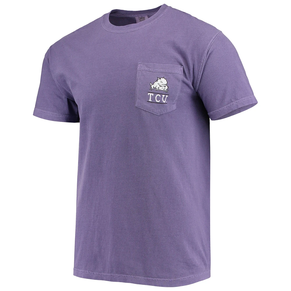T-shirt violet TCU Horned Frogs Circle Campus Scene pour homme