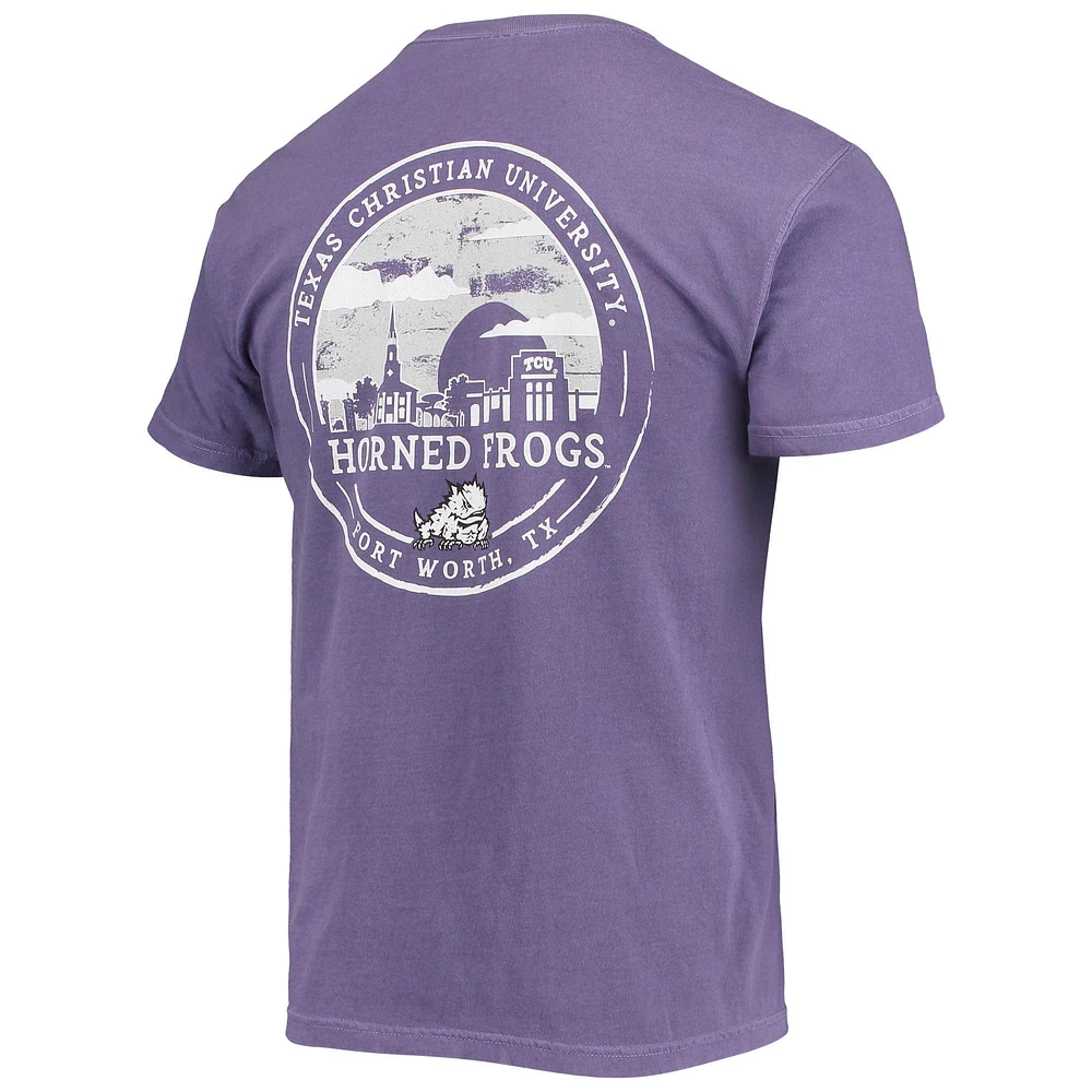 T-shirt violet TCU Horned Frogs Circle Campus Scene pour homme