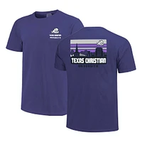 T-shirt rayé violet pour homme TCU Horned Frogs Campus Skyline