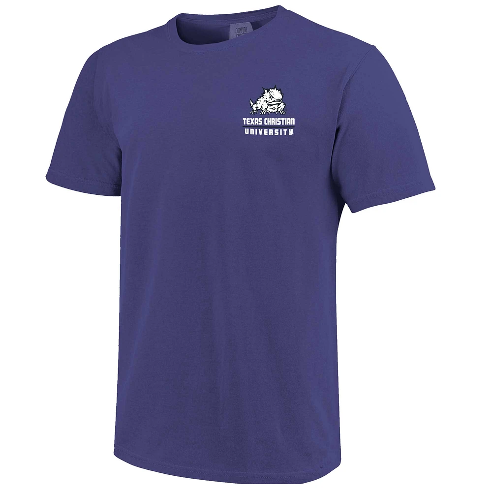 T-shirt rayé violet pour homme TCU Horned Frogs Campus Skyline