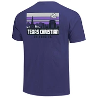 T-shirt rayé violet pour homme TCU Horned Frogs Campus Skyline