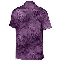 Men's Tommy Bahama Purple TCU Horned Frogs Coast Luminescent Fronds IslandZone Button-Up Camp Shirt
