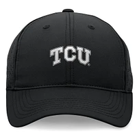 Men's Top of the World Black TCU Horned Frogs Liquesce Trucker Adjustable Hat