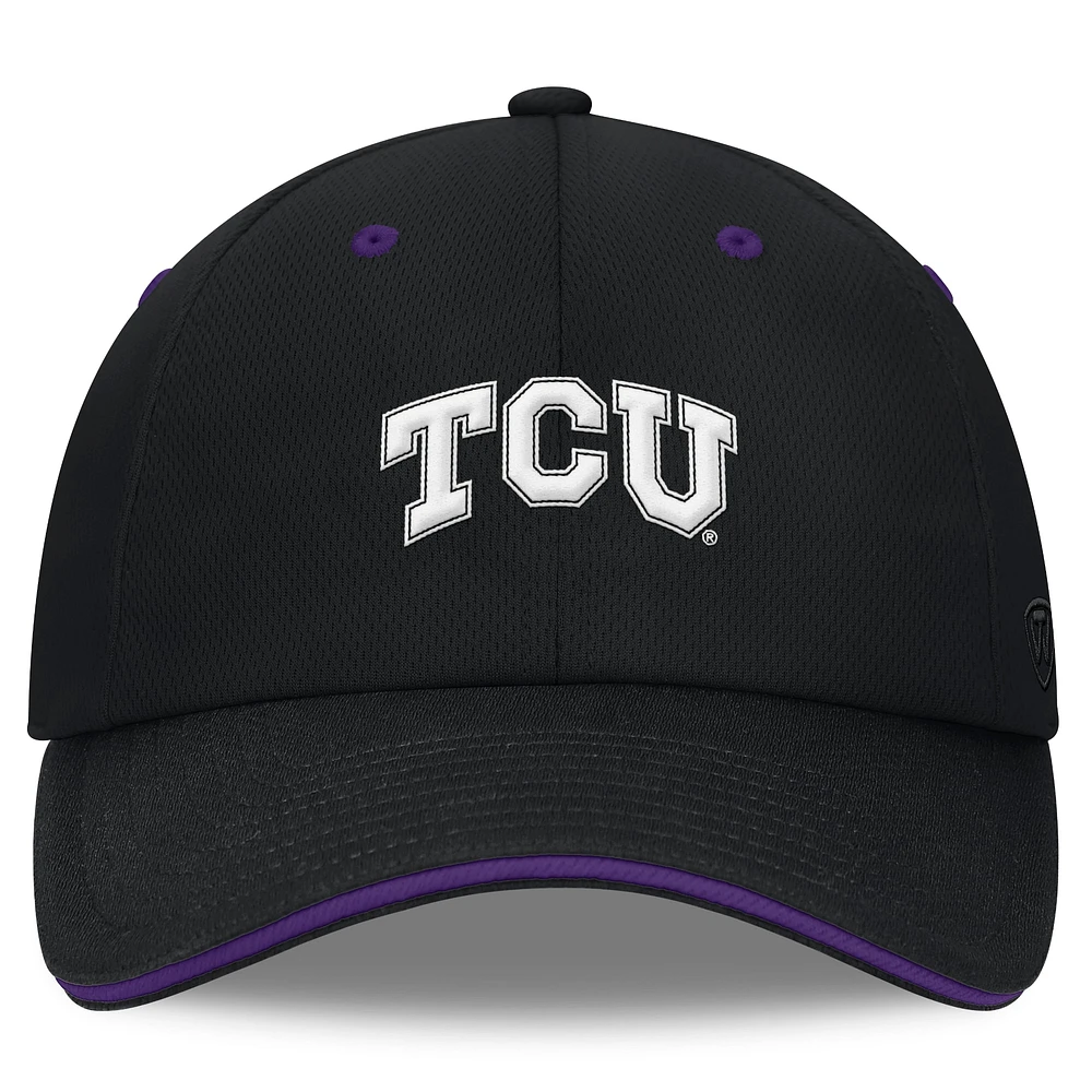 Men's Top of the World Black TCU Horned Frogs Release Adjustable Hat