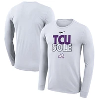 Nike  White TCU Horned Frogs 2023 On Court Bench Long Sleeve T-Shirt