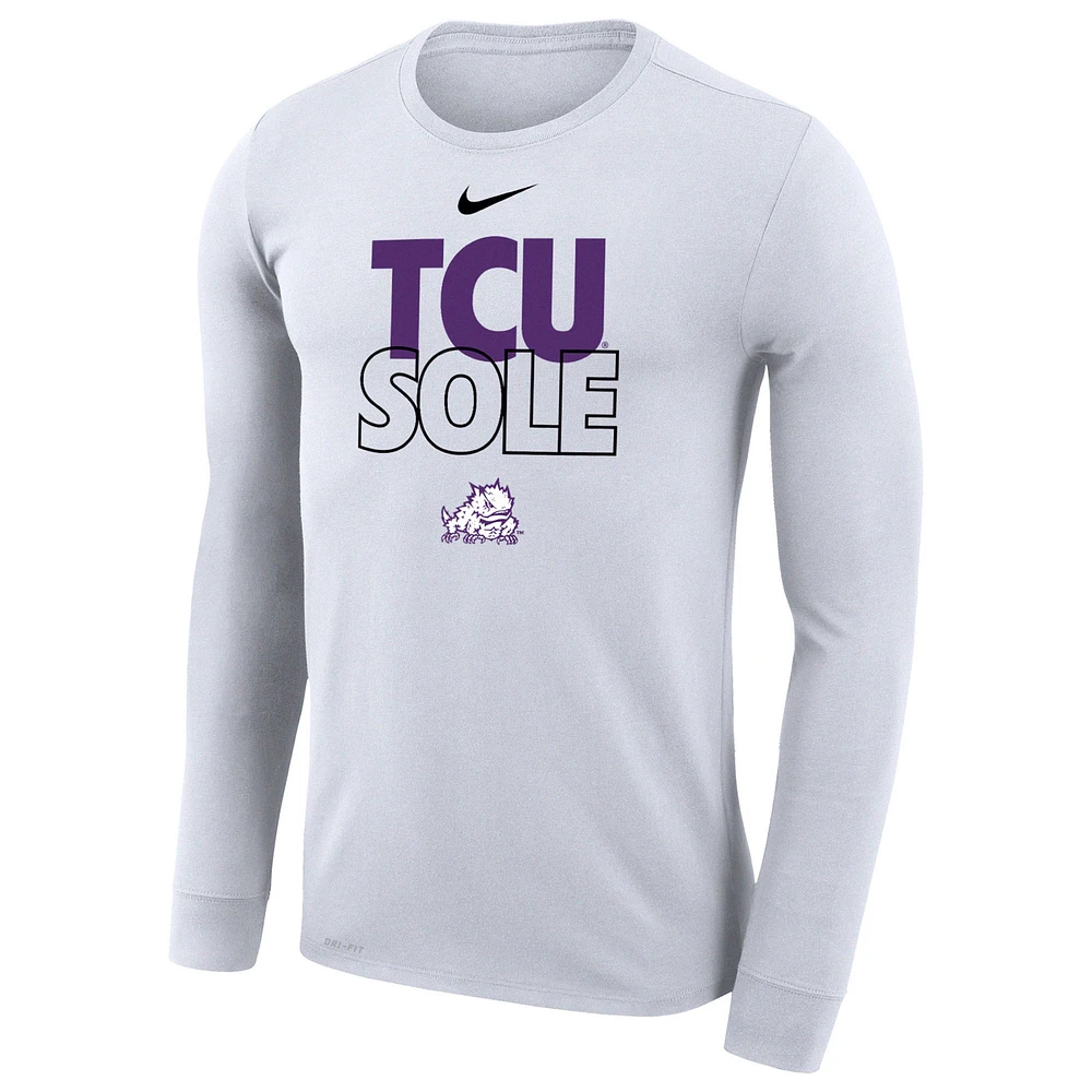 Nike  White TCU Horned Frogs 2023 On Court Bench Long Sleeve T-Shirt