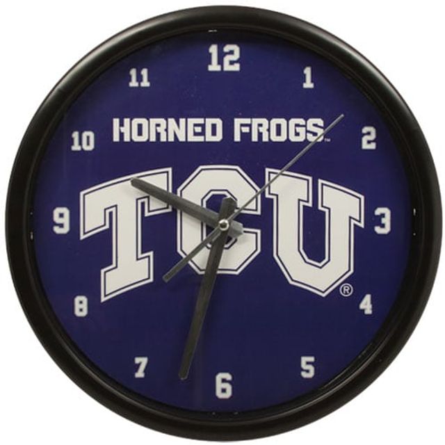 Horloge de base TCU Horned Frogs Black Rim