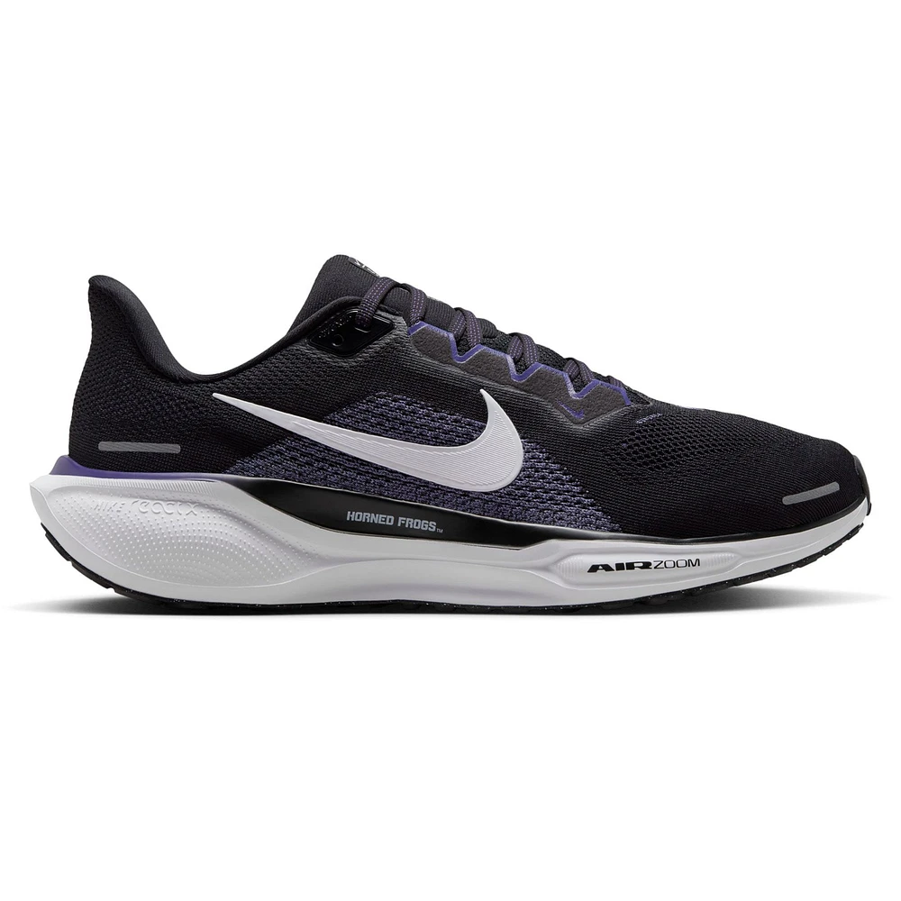 Chaussures de course unisexes Nike Zoom Pegasus 41 noires TCU Horned Frogs