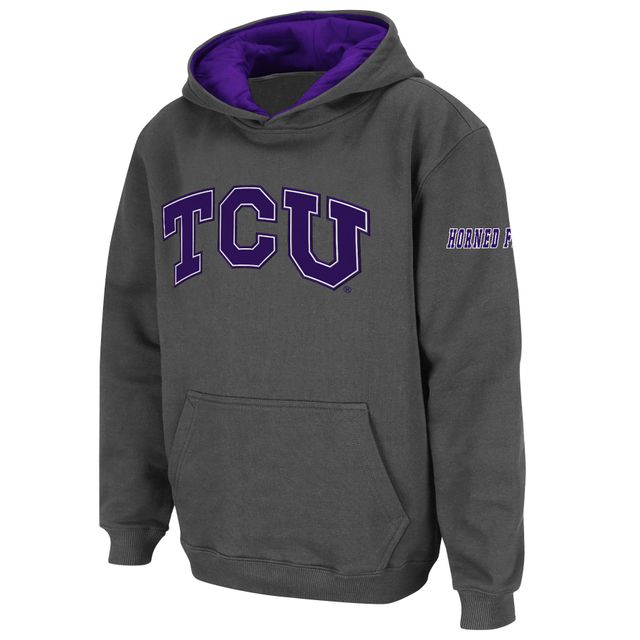 Chandail à capuchon gros logo TCU Horned Frogs de stade athlétique pour jeunes