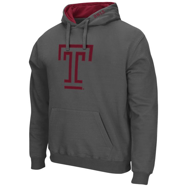 Chandail à capuchon Colosseum Charcoal Temple Owls Arch et logo pour hommes