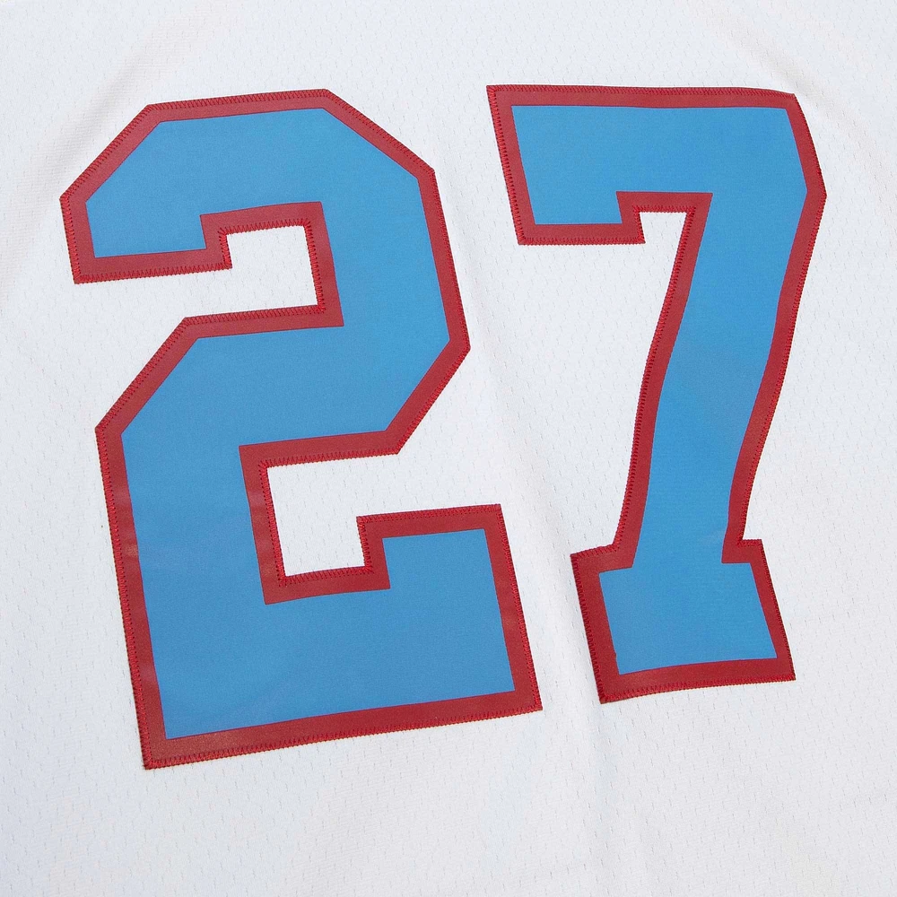 Men's Mitchell & Ness Eddie George White Tennessee Oilers Legacy Replica Jersey