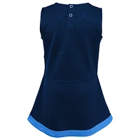 Girls Preschool Navy Tennessee Titans Two-Piece Cheer Captain Jumper Dress with Bloomers Set