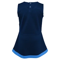 Girls Toddler Navy Tennessee Titans Cheer Captain Dress with Bloomers