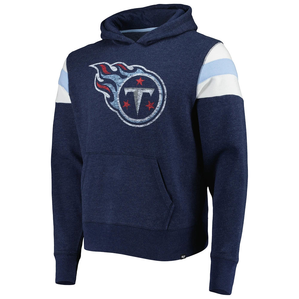 Men's '47 Heathered Navy Tennessee Titans Premier Nico Pullover Hoodie