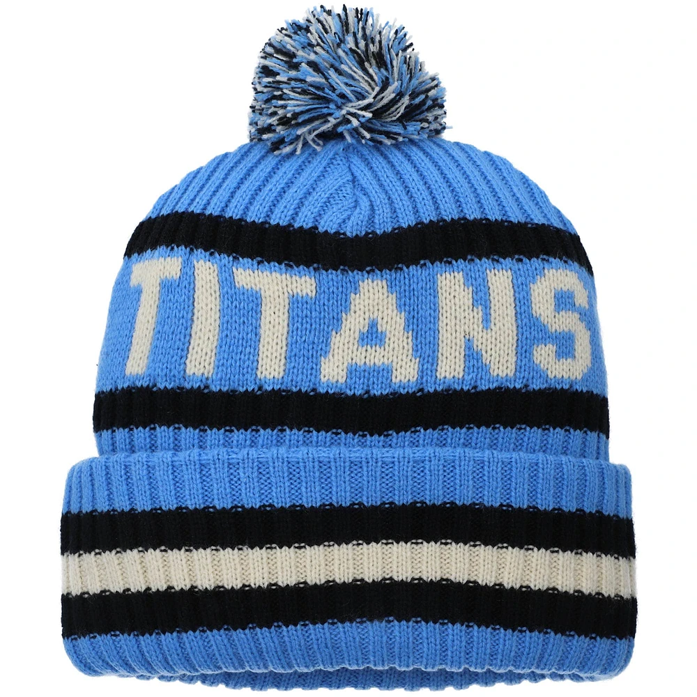 Men's '47 Light Blue Tennessee Titans Bering Cuffed Knit Hat with Pom