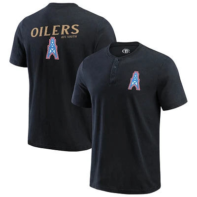 T-shirt Henley délavé noir pour homme de la collection Darius Rucker Fanatics Tennessee Titans