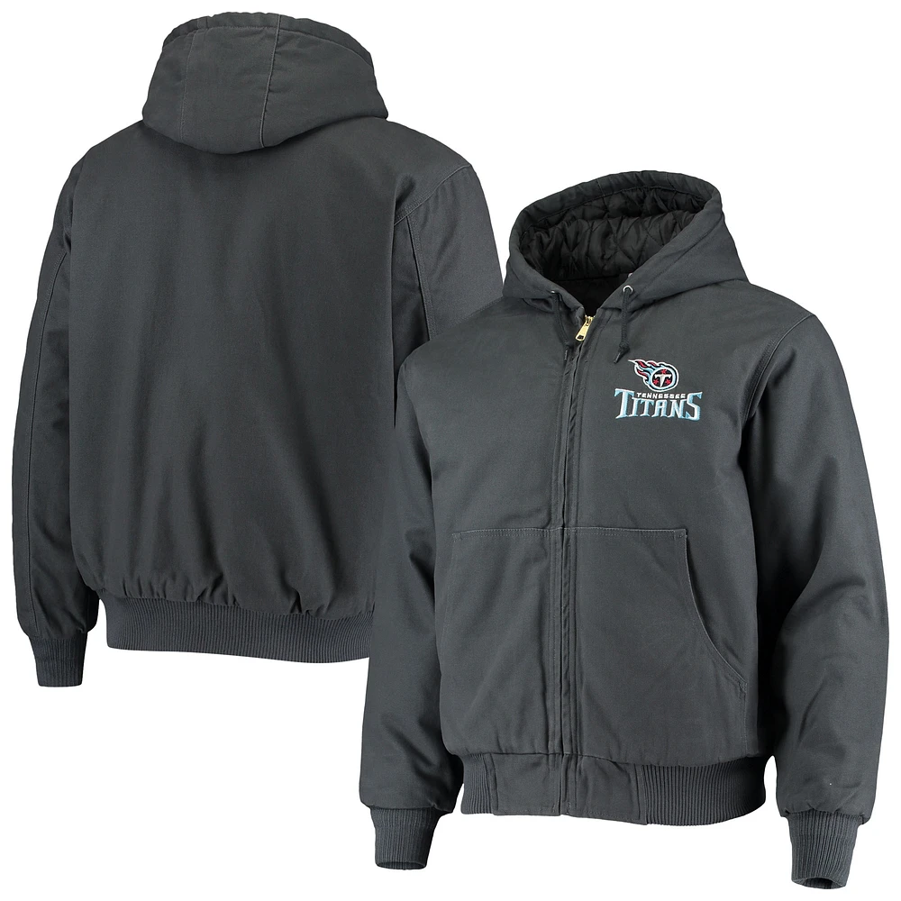 Veste à capuche en toile de coton Dakota Tennessee Titans bleu marine Dunbrooke pour hommes