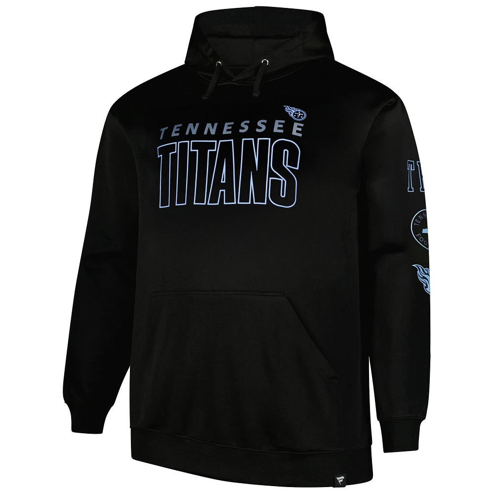 Men's Fanatics  Black Tennessee Titans Big & Tall Fleece Pullover Hoodie