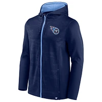 Men's Fanatics Navy/Light Blue Tennessee Titans Ball Carrier Full-Zip Hoodie