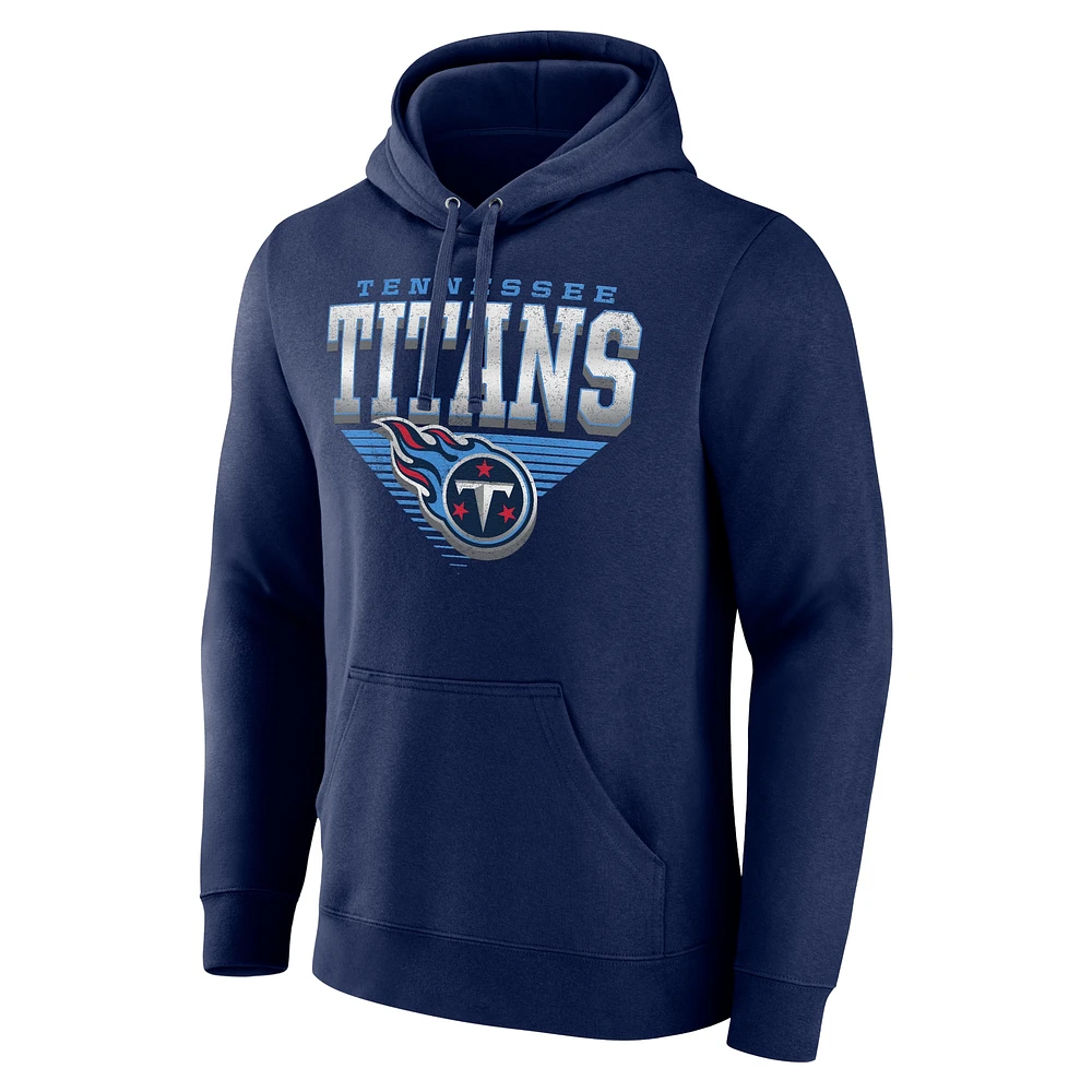 Men's Fanatics Navy Tennessee Titans Geometric Chrome Pullover Hoodie
