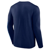 Men's Fanatics  Navy Tennessee Titans Helmet Platform Long Sleeve T-Shirt
