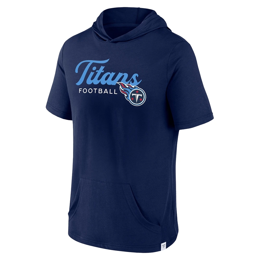 Men's Fanatics Navy Tennessee Titans Offensive Strategy Short Sleeve Pullover Hoodie