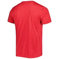 Men's Homage  Steve McNair Heathered Heather Red Tennessee Titans Caricature Retired Player Tri-Blend T-Shirt